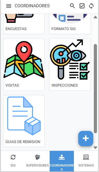 Menú Coordinadores