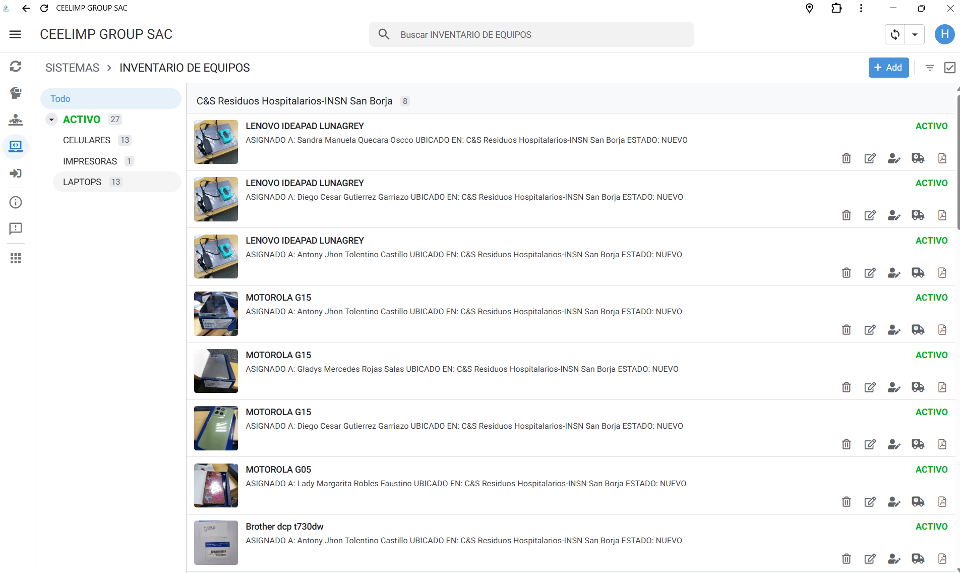 Lista de Inventario